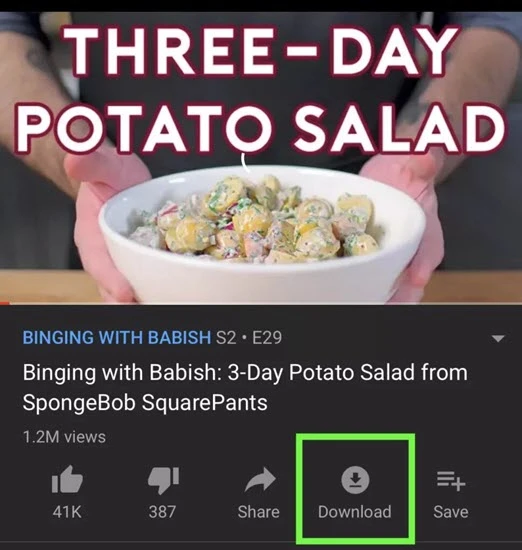 download video in youtube app