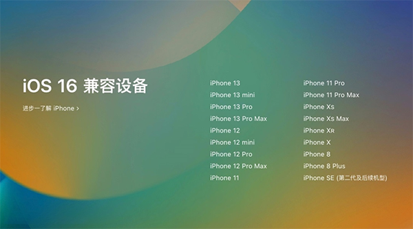 iOS 16支持设备