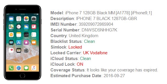 imei carrier check result